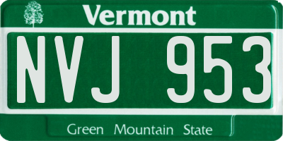 VT license plate NVJ953