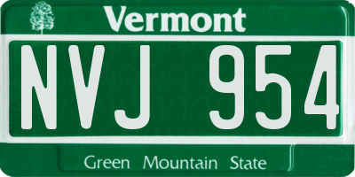 VT license plate NVJ954