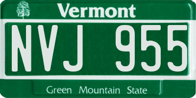 VT license plate NVJ955