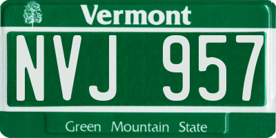 VT license plate NVJ957
