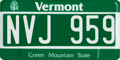 VT license plate NVJ959