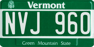 VT license plate NVJ960