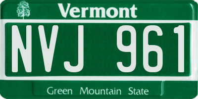 VT license plate NVJ961