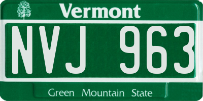 VT license plate NVJ963