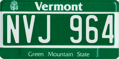 VT license plate NVJ964