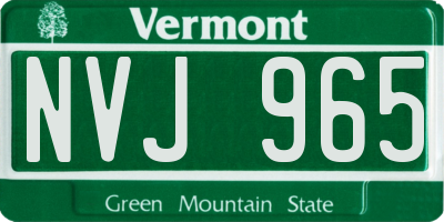 VT license plate NVJ965