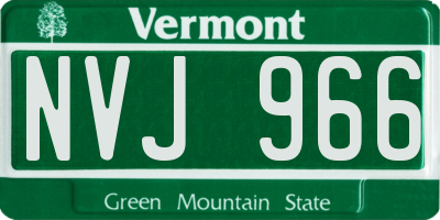 VT license plate NVJ966