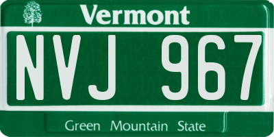 VT license plate NVJ967