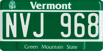 VT license plate NVJ968
