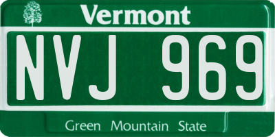 VT license plate NVJ969