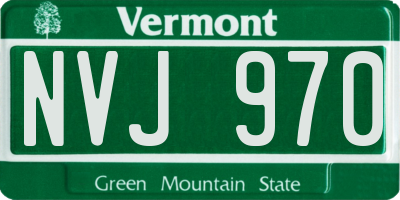 VT license plate NVJ970
