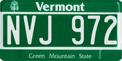 VT license plate NVJ972