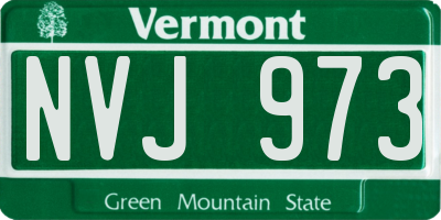 VT license plate NVJ973