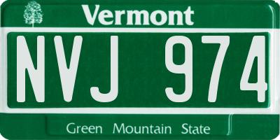 VT license plate NVJ974