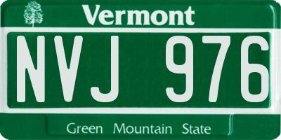 VT license plate NVJ976