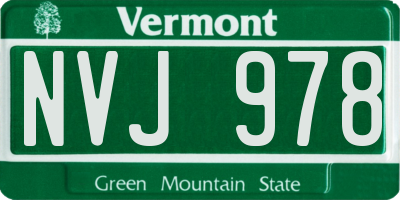 VT license plate NVJ978