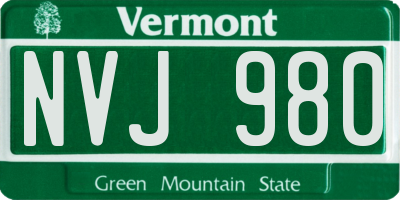 VT license plate NVJ980