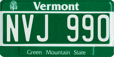 VT license plate NVJ990