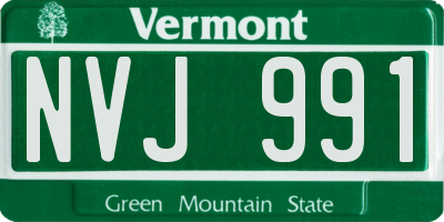 VT license plate NVJ991