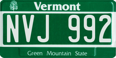 VT license plate NVJ992