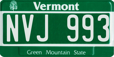 VT license plate NVJ993