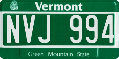 VT license plate NVJ994