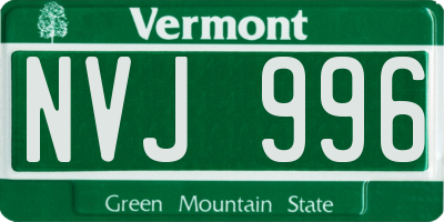 VT license plate NVJ996