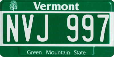 VT license plate NVJ997