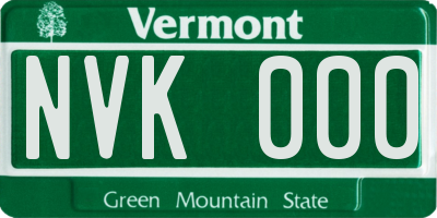 VT license plate NVK000