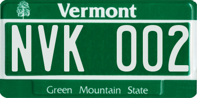 VT license plate NVK002