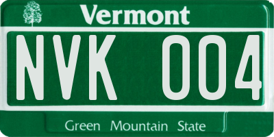 VT license plate NVK004