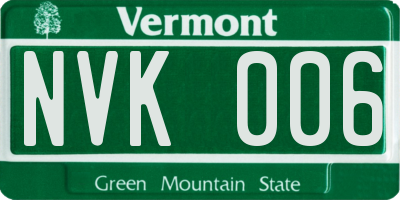 VT license plate NVK006