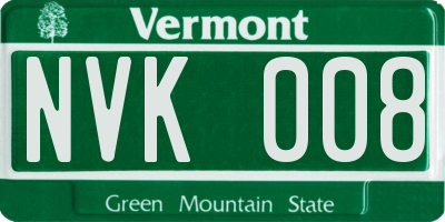 VT license plate NVK008
