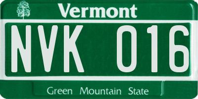 VT license plate NVK016