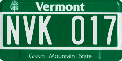 VT license plate NVK017
