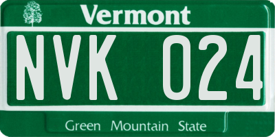 VT license plate NVK024