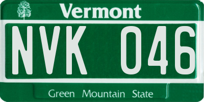VT license plate NVK046