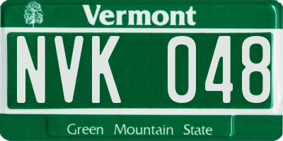 VT license plate NVK048