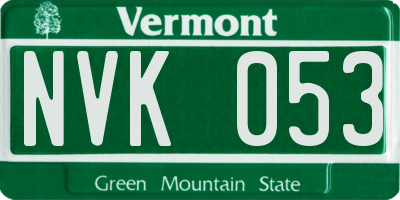 VT license plate NVK053