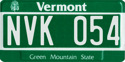 VT license plate NVK054