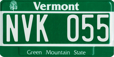 VT license plate NVK055