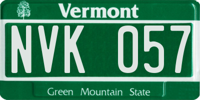 VT license plate NVK057