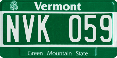 VT license plate NVK059