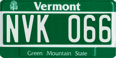 VT license plate NVK066