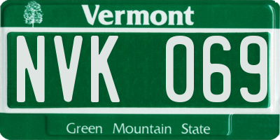 VT license plate NVK069