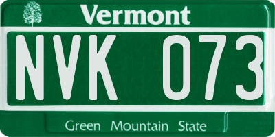 VT license plate NVK073