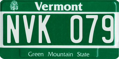 VT license plate NVK079
