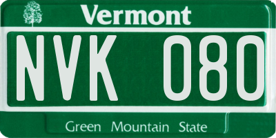 VT license plate NVK080