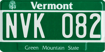VT license plate NVK082