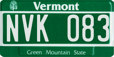 VT license plate NVK083